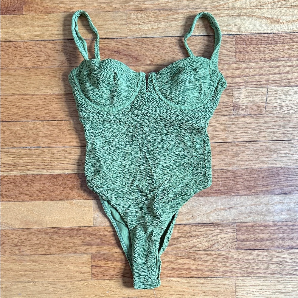 Monday Swimwear Clovelly One Piece Vivid Moss Crinkle